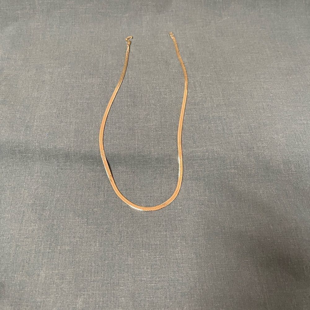 Vintage Elegant Gold Plated Herringbone Unisex Necklace